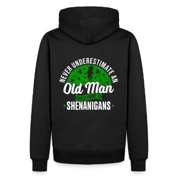 Lustiger Irischer Kobold Kleeblatt St Patricks Day - Männer Premium Bio Hoodie - Schwarz - Hinten - Nico (187cm)