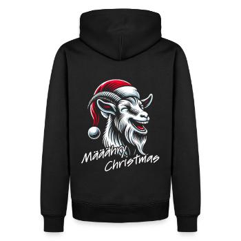 Drôle de chèvre de Noël avec chapeau de Père Noël - Sweat à capuche Premium bio Homme - noir - Dos - Nico (187cm)