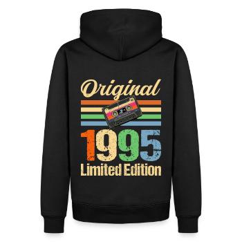 1995 Édition limitée - Sweat à capuche Premium bio Homme - noir - Dos - Nico (187cm)