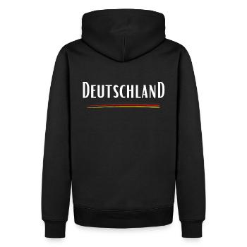 Deutschland-Flagge - Männer Premium Bio Hoodie - Schwarz - Hinten - Nico (187cm)