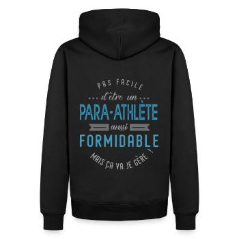 para athlète formidable sportif handicapé - Sweat à capuche Premium bio Homme - noir - Dos - Nico (187cm)