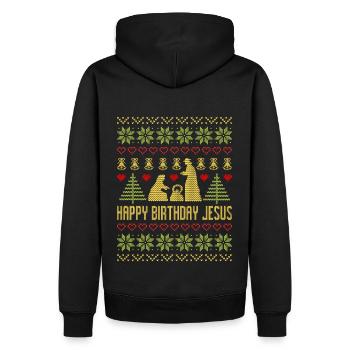 Joyeux anniversaire Jesus Christmas Christian Christian - Sweat à capuche Premium bio Homme - noir - Dos - Nico (187cm)