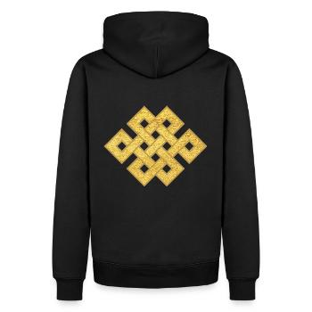 Nœud sans fin Symbole Connexion Protection Bouddhiste - Sweat à capuche Premium bio Homme - noir - Dos - Nico (187cm)