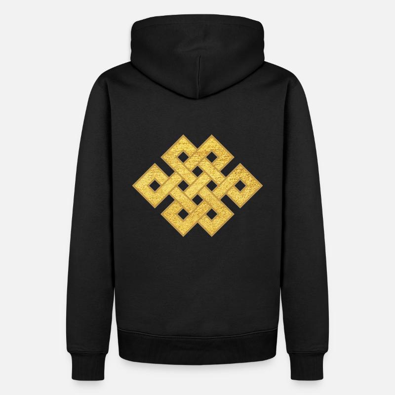 Endeløs knude Symbol Forbindelse Buddhistisk Beskyttelse - Herre Premium økologisk hoodie - sort
