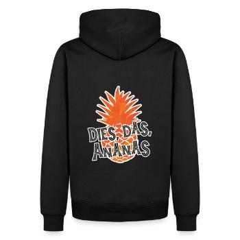 Dies, das, Ananas - Männer Premium Bio Hoodie - Schwarz - Hinten - Nico (187cm)