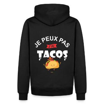 je peux pas j ai tacos taco chef cuisine mexicaine - Sweat à capuche Premium bio Homme - noir - Dos - Nico (187cm)