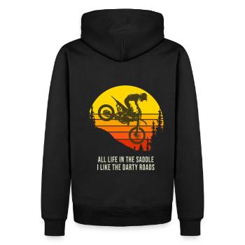 motocross moto cross motos - Sweat à capuche Premium bio Homme - noir - Dos - Nico (187cm)