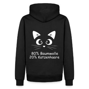 80% Baumwolle - 20% Katzenhaar - Katze Liebhaber - Männer Premium Bio Hoodie - Schwarz - Hinten - Nico (187cm)