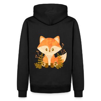 Cute fox - Men’s Premium Organic Hoodie - black - Back - Nico (187cm)