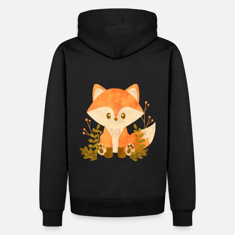 Renard mignon - Sweat à capuche Premium bio Homme - noir