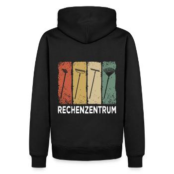 Gärtner - Rechenzentrum - lustiges Retro Garten - - Männer Premium Bio Hoodie - Schwarz - Hinten - Nico (187cm)