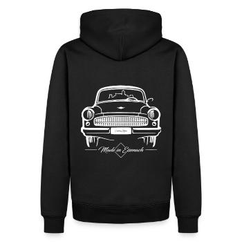 Wartburg 311 - Ostkult - RDA - Sweat à capuche Premium bio Homme - noir - Dos - Nico (187cm)