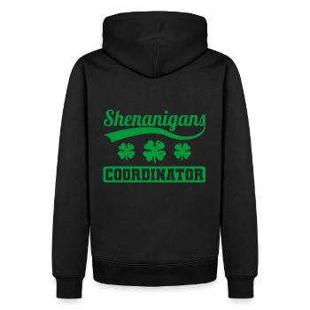 Coordonnatrice des manigances Clover Green Clover - Sweat à capuche Premium bio Homme - noir - Dos - Nico (187cm)