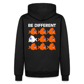 Être différent énonciations drôle poissons bande dessinée bande dessinée - Sweat à capuche Premium bio Homme - noir - Dos - Nico (187cm)