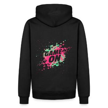 Gamer game on - Men’s Premium Organic Hoodie - black - Back - Nico (187cm)