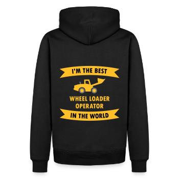 I'm the best wheel loader operator in the world - Männer Premium Bio Hoodie - Schwarz - Hinten - Nico (187cm)