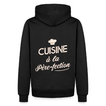 cuisine à la père-fection Cadeau Papa cuisinier - Sweat à capuche Premium bio Homme - noir - Dos - Nico (187cm)