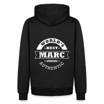 Marc world s best cadeau marc - Sweat à capuche Premium bio Homme - noir - Dos - Nico (187cm)