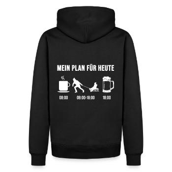 Schlitten fahren Rodeln gehen Schlitten ziehen - Männer Premium Bio Hoodie - Schwarz - Hinten - Nico (187cm)