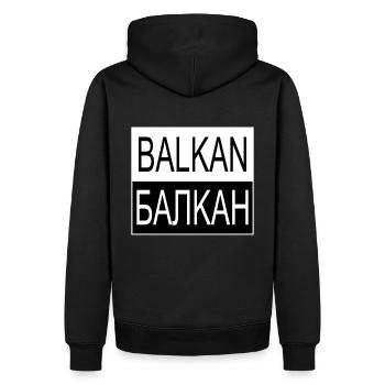 Balcani - Felpa con cappuccio ecologica premium da uomo - nero - Retro - Nico (187cm)