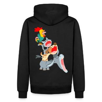 Bremen Town Musicians by Cheerful Madness!! - Men’s Premium Organic Hoodie - black - Back - Nico (187cm)