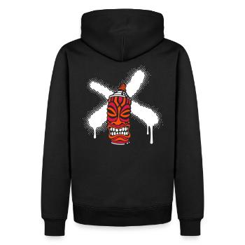 SPRAY A CROSS TIKI (N1) von toneyshirts.de - Männer Premium Bio Hoodie - Schwarz - Hinten - Nico (187cm)