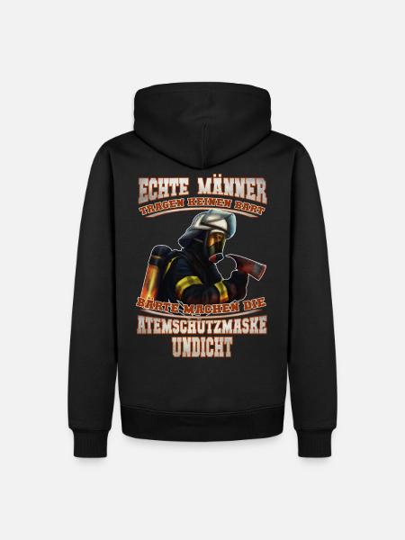Feuerwehr - Bart - Männer Premium Bio Hoodie - Schwarz