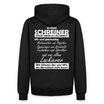 Schreiner - Männer Premium Bio Hoodie - Schwarz - Hinten - Nico (187cm)