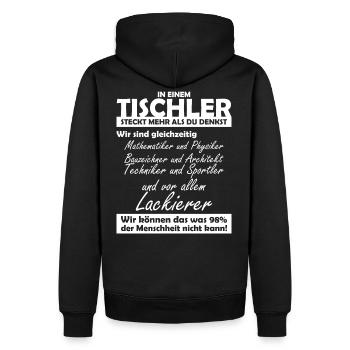 Tischler - Männer Premium Bio Hoodie - Schwarz - Hinten - Nico (187cm)