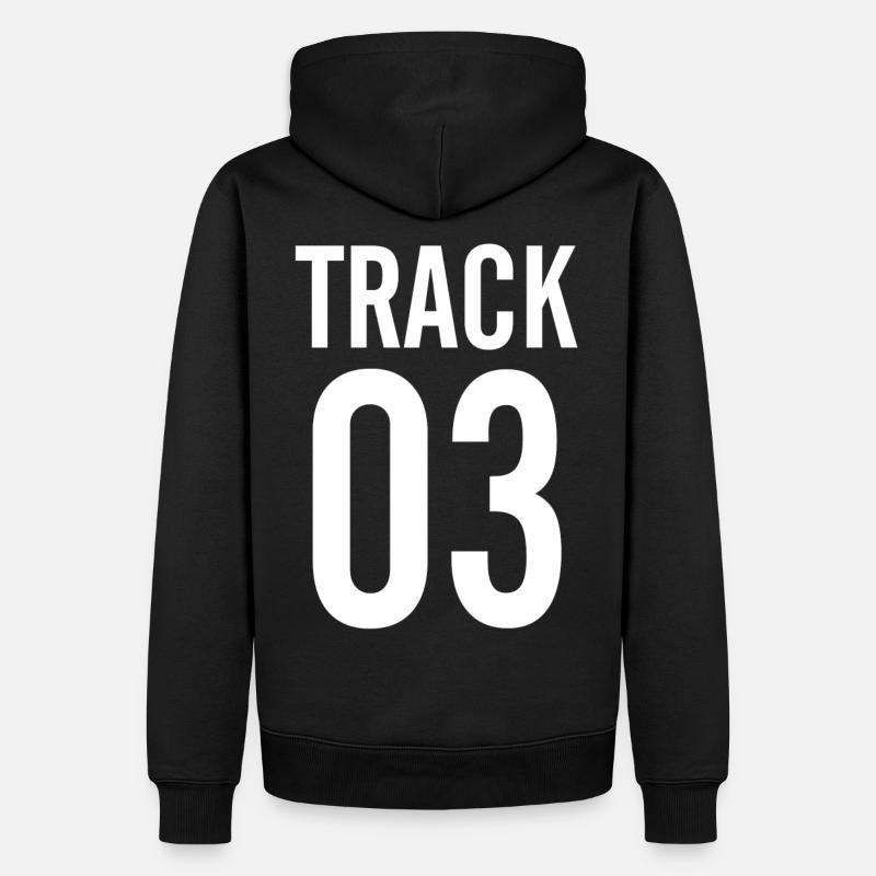 TRACK - Männer Premium Bio Hoodie - Schwarz