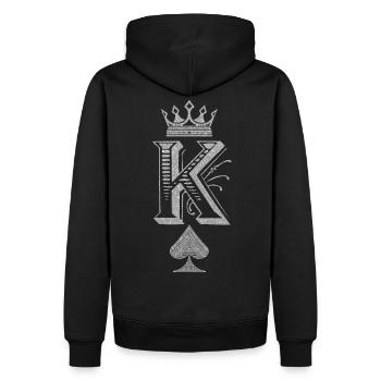 King Spades silber - Männer Premium Bio Hoodie - Schwarz - Hinten - Nico (187cm)