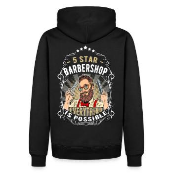 Barbershop Frisör - Männer Premium Bio Hoodie - Schwarz - Hinten - Nico (187cm)