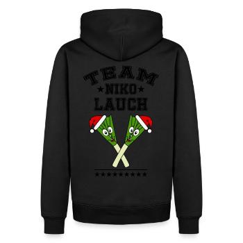 Équipe Nikolauch Lauch Santa Claus Christmas Logo sw - Sweat à capuche Premium bio Homme - noir - Dos - Nico (187cm)