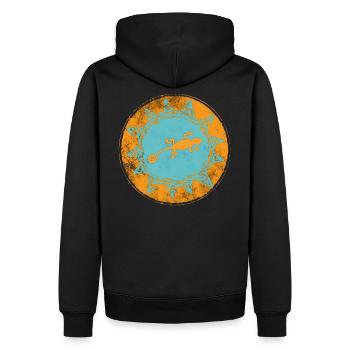 "Baleares spain" (beidseitig bedruckt!) - Männer Premium Bio Hoodie - Schwarz - Hinten - Nico (187cm)