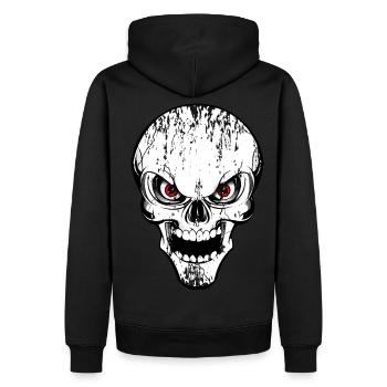 skull grunge style - Men’s Premium Organic Hoodie - black - Back - Nico (187cm)