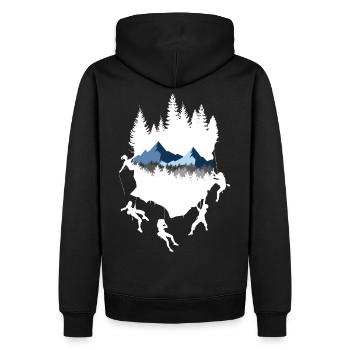 Kletterer Fels klettern bouldern Berge Geschenk - Männer Premium Bio Hoodie - Schwarz - Hinten - Nico (187cm)