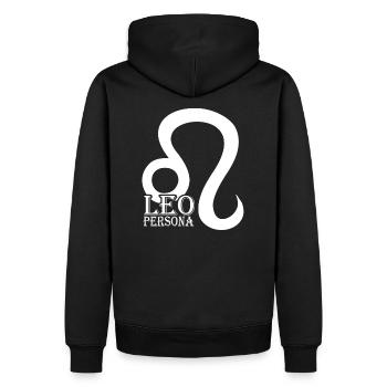 Sternzeichen Löwe Leo - Männer Premium Bio Hoodie - Schwarz - Hinten - Nico (187cm)