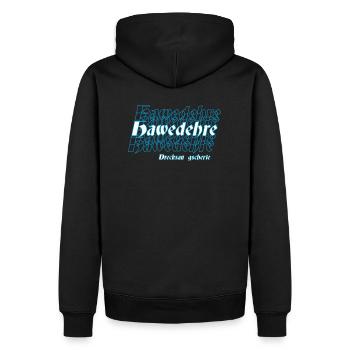 Dicton bavarois, Hawedehre - Sweat à capuche Premium bio Homme - noir - Dos - Nico (187cm)