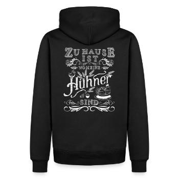 Zuhause Ist Wo Meine Hühner Sind - Männer Premium Bio Hoodie - Schwarz - Hinten - Nico (187cm)
