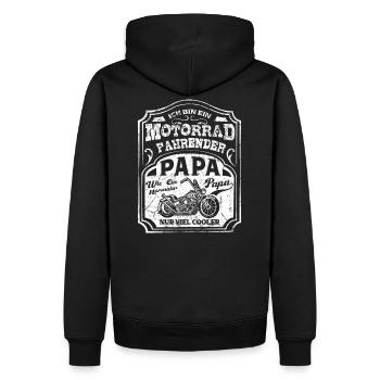 Motorrad Papa t-Shirt - Männer Premium Bio Hoodie - Schwarz - Hinten - Nico (187cm)