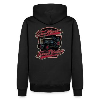 Echte Männer fahren Bulldog - Männer Premium Bio Hoodie - Schwarz - Hinten - Nico (187cm)