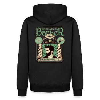 Barber Shop Shirt - Männer Premium Bio Hoodie - Schwarz - Hinten - Nico (187cm)