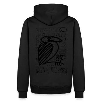 New rising world - Men’s Premium Organic Hoodie - black - Back - Nico (187cm)