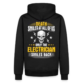 Elektroniker Elektriker Electrician Geschenk - Männer Premium Bio Hoodie - Schwarz - Hinten - Nico (187cm)