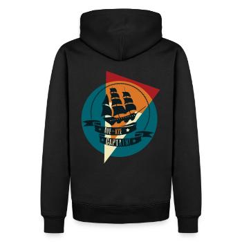 navire - Sweat à capuche Premium bio Homme - noir - Dos - Nico (187cm)