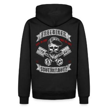 Biker gratuit Southkrautz - NCD-Shirts.de - Sweat à capuche Premium bio Homme - noir - Dos - Nico (187cm)