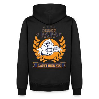 Bester Papa - Männer Premium Bio Hoodie - Schwarz - Hinten - Nico (187cm)