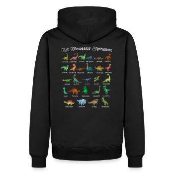 The great Dino ABC - Men’s Premium Organic Hoodie - black - Back - Nico (187cm)