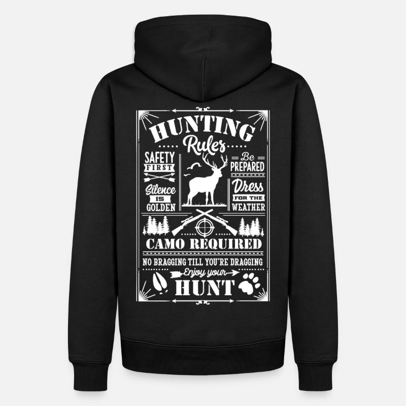 Hunting rules white - Männer Premium Bio Hoodie - Schwarz