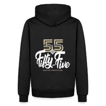 55 years fifty five Birthday gift 55 years - Men’s Premium Organic Hoodie - black - Back - Nico (187cm)